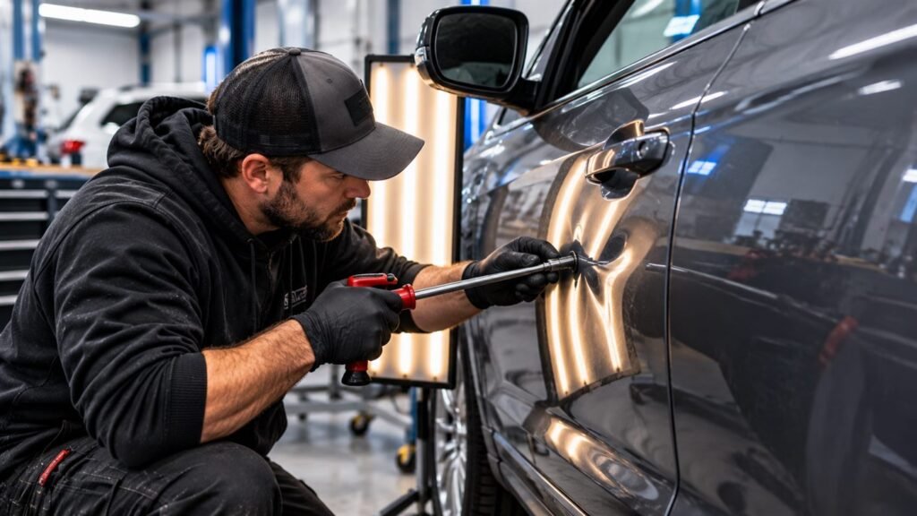Illustrative photograph for dent repair. Not a verified customer repair.